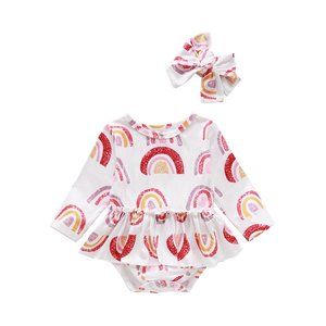 2Pcs Baby Girl Long Sleeve Romper
